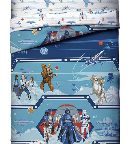 Star Wars Empire Strikes Back 40Th Anniversary 7 Piece Full Bed Set - Includes Reversible Comforter & Sheet Set Bedding - Super Soft Fade Resistant Microfiber (Official Star Wars Product)